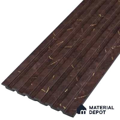 Brown Marble Look Charcoal Louver/Panel 10 ft x 5 inch - 6 mm | Ideal for Feature Wall, Living Room, Bedroom, Home, TV Unit | PN 07085