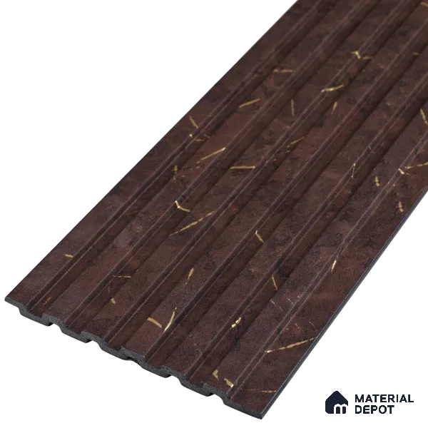 Brown Marble Look Charcoal Louver/Panel 10 ft x 5 inch - 6 mm | Ideal for Feature Wall, Living Room, Bedroom, Home, TV Unit | PN 07085