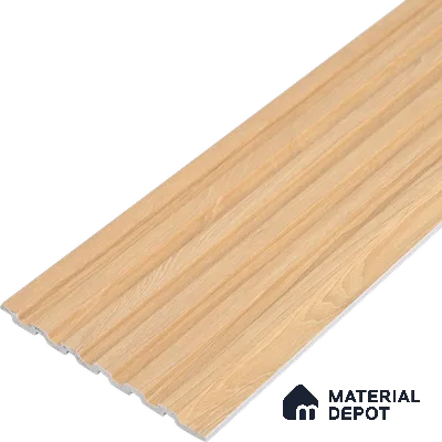 Beige Wooden Look Charcoal Louver/Panel 10 ft x 5 inch - 6 mm | Ideal for Feature Wall, Living Room, Bedroom, Home, TV Unit | PN 07097