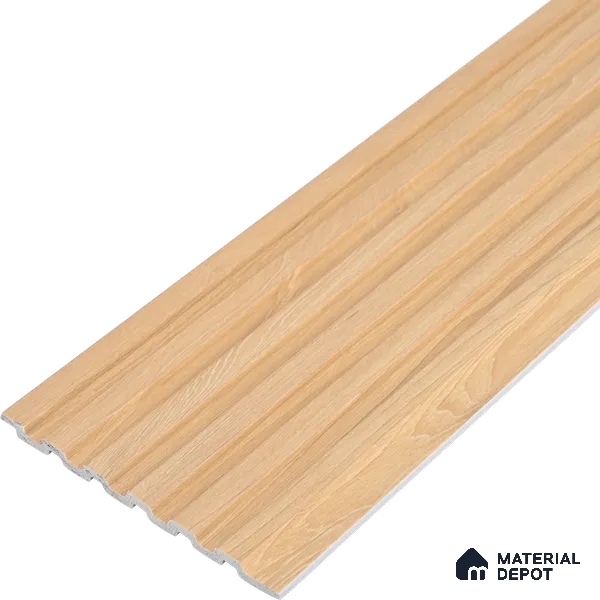 Beige Wooden Look Charcoal Louver/Panel 10 ft x 5 inch - 6 mm | Ideal for Feature Wall, Living Room, Bedroom, Home, TV Unit | PN 07097