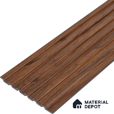 Brown Wooden Look Charcoal Louver/Panel 10 ft x 5 inch - 6 mm | Ideal for Feature Wall, Living Room, Bedroom, Home, TV Unit | PN 07102
