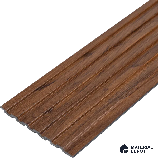 Brown Wooden Look Charcoal Louver/Panel 10 ft x 5 inch - 6 mm | Ideal for Feature Wall, Living Room, Bedroom, Home, TV Unit | PN 07102