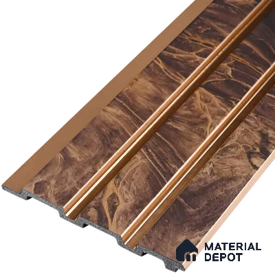 Teak Brown Marble Look PN 07455 8 ft x 4.8 inch PVC Panel - 10 mm | Suitable for Living Room, Bedroom & Office | Width is Subjected to 5% Variation