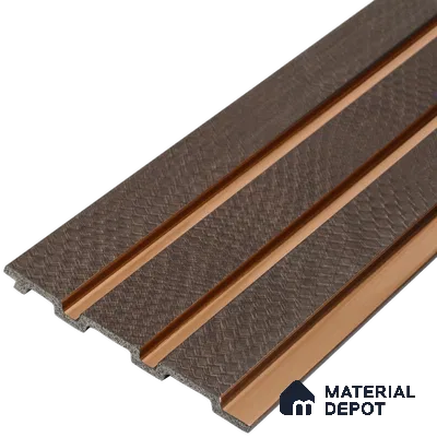 Cappucino Brown Leather Look PN 07456 8 ft x 4.8 inch PVC Panel - 10 mm | Suitable for Living Room, Bedroom & Office | Width is Subjected to 5% Variation