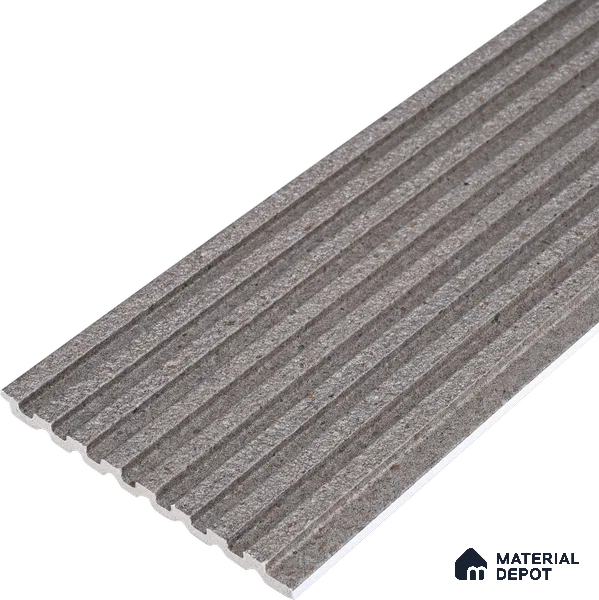 Grey Stone Look Charcoal Louver/Panel 9.5 ft x 5 inch - 12 mm | Ideal for Feature Wall, Living Room, Bedroom, Home, TV Unit | PN 07594