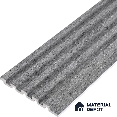 Grey Stone Look Charcoal Louver/Panel 9.5 ft x 5 inch - 12 mm | Ideal for Feature Wall, Living Room, Bedroom, Home, TV Unit | PN 07609