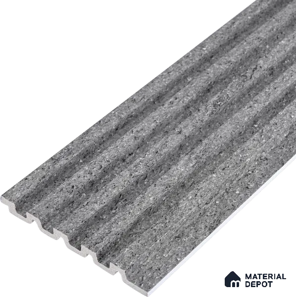 Grey Stone Look Charcoal Louver/Panel 9.5 ft x 5 inch - 12 mm | Ideal for Feature Wall, Living Room, Bedroom, Home, TV Unit | PN 07609