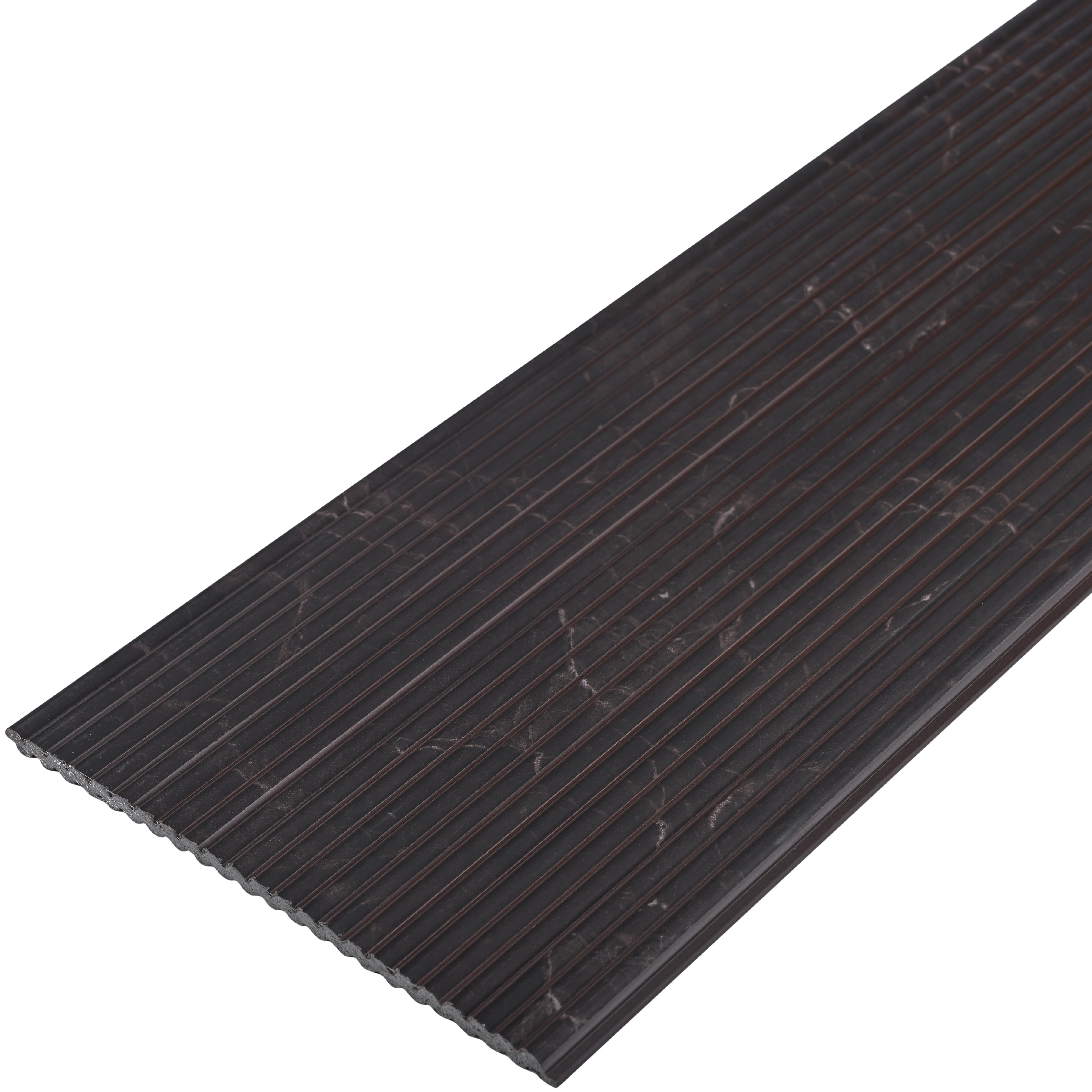 Brown Marble Louver PN 00528 8 ft x 6.2 inch Charcoal Panel - 6 mm | Suitable for Feature Wall, TV Unit & Living Room | Width is Subjected to 5% Variation