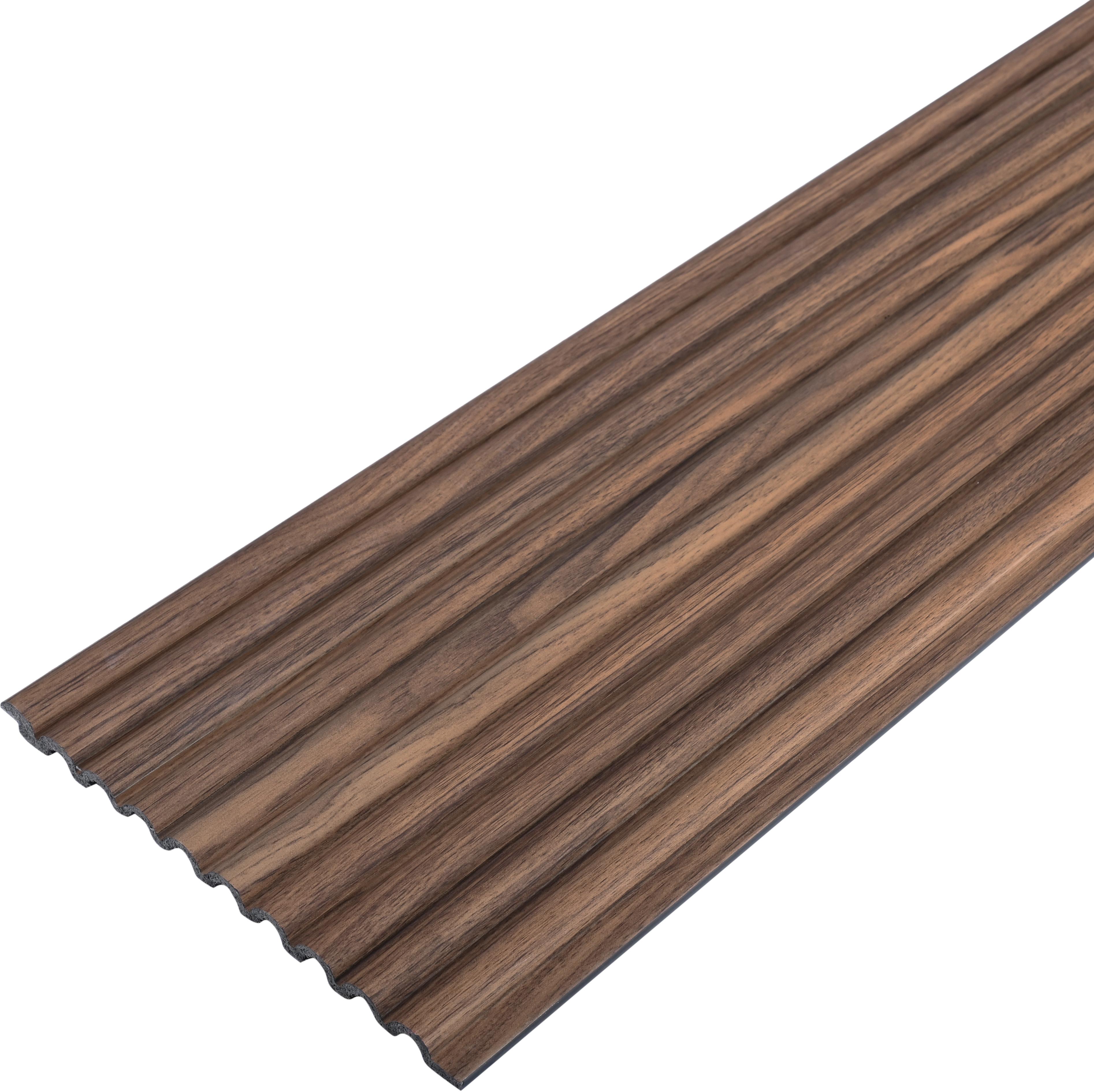 PN 07499 Wood Look Louver 8 ft x 0.5 ft Texture Finish  - 10 mm | Suitable for Feature Wall, TV Unit & Living Room