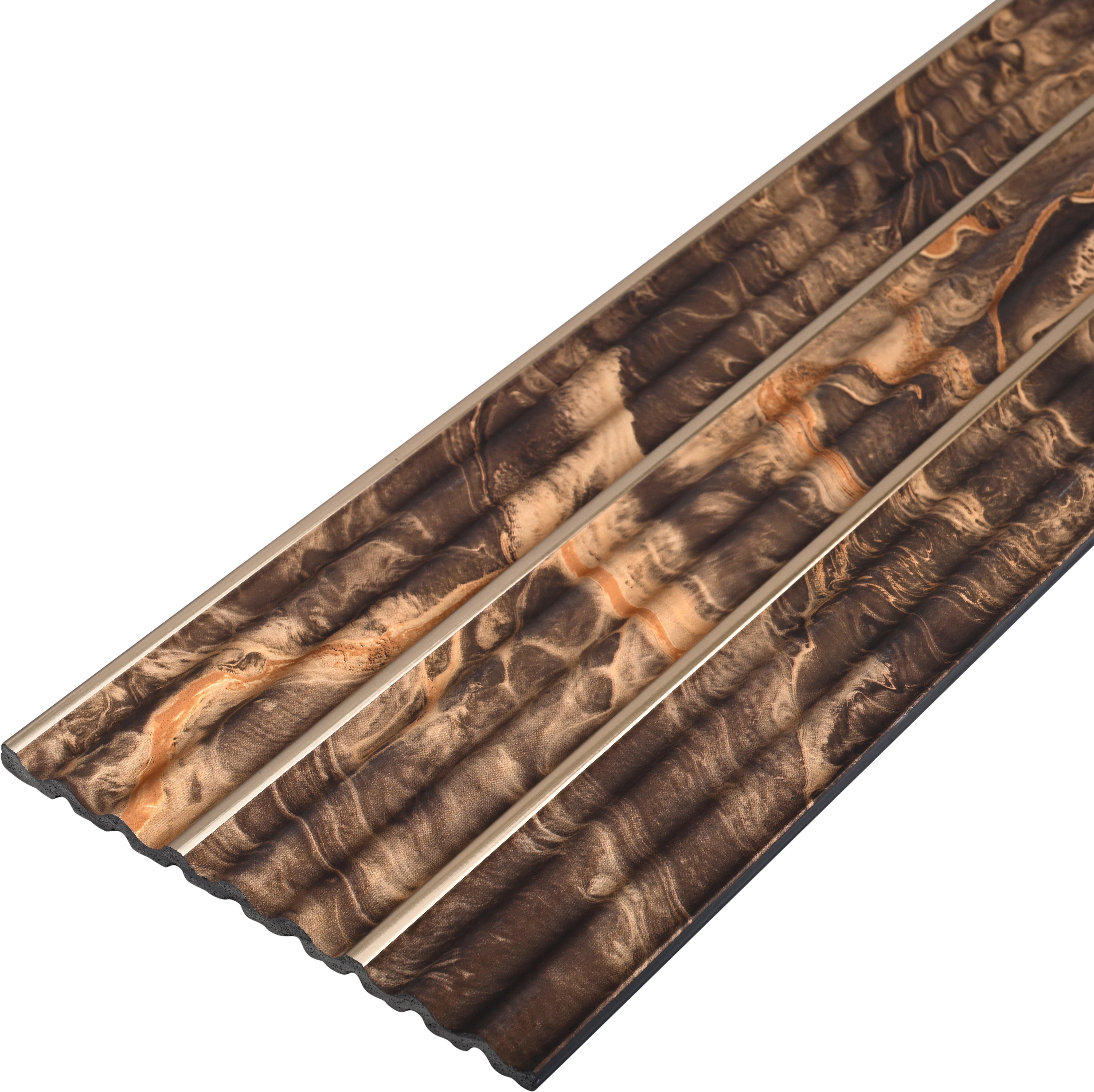 PN 07501 Marble Look Louver 8 ft x 0.5 ft Texture Finish  - 10 mm | Suitable for Feature Wall, TV Unit & Living Room