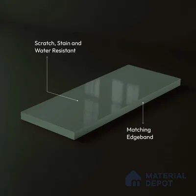 LM 23640 8 ft x 4 ft Solid Plain High Gloss Finish Acrylic Laminate - 1.5 mm | Suitable for Living Room, Kitchen, Office | Matching Edgeband Code EB 122143