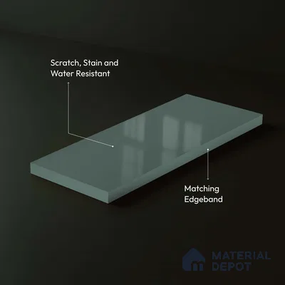 LM 23641 8 ft x 4 ft Solid Plain High Gloss Finish Acrylic Laminate - 1.5 mm | Suitable for Living Room, Kitchen, Office | Matching Edgeband Code EB 122144