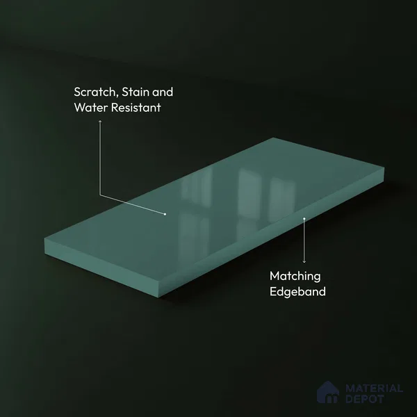 LM 23642 8 ft x 4 ft Solid Plain High Gloss Finish Acrylic Laminate - 1.5 mm | Suitable for Living Room, Kitchen, Office | Matching Edgeband Code EB 122146