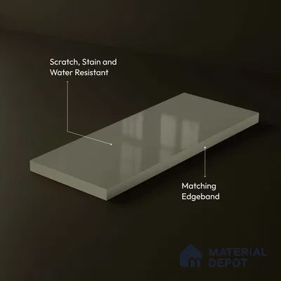 LM 23643 8 ft x 4 ft Solid Plain High Gloss Finish Acrylic Laminate - 1.5 mm | Suitable for Living Room, Kitchen, Office | Matching Edgeband Code EB 11106