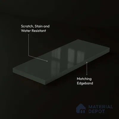 LM 23644 8 ft x 4 ft Solid Plain High Gloss Finish Acrylic Laminate - 1.5 mm | Suitable for Living Room, Kitchen, Office | Matching Edgeband Code EB 11108