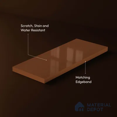 LM 23646 8 ft x 4 ft Solid Plain High Gloss Finish Acrylic Laminate - 1.5 mm | Suitable for Living Room, Kitchen, Office | Matching Edgeband Code EB 11114
