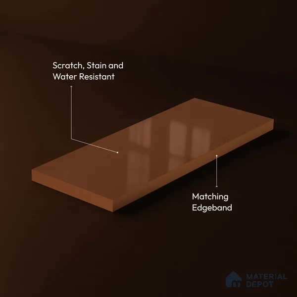 LM 23646 8 ft x 4 ft Solid Plain High Gloss Finish Acrylic Laminate - 1.5 mm | Suitable for Living Room, Kitchen, Office | Matching Edgeband Code EB 11114