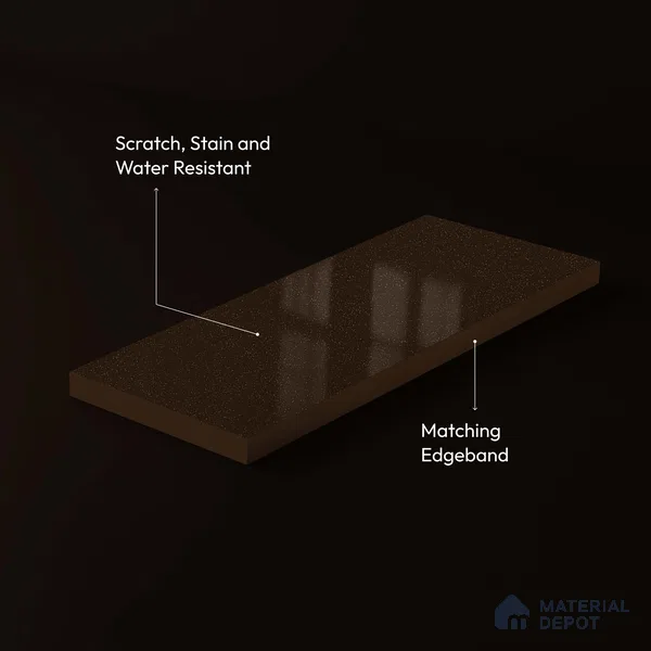 LM 23647 8 ft x 4 ft Sparkle High Gloss Finish Acrylic Laminate - 1.5 mm | Matching Edgeband Code EB 12106