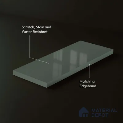 LM 23649 8 ft x 4 ft Solid Plain High Gloss Finish Acrylic Laminate - 1.5 mm | Suitable for Living Room, Kitchen, Office | Matching Edgeband Code EB 1106