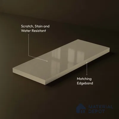 LM 23651 8 ft x 4 ft Solid Plain High Gloss Finish Acrylic Laminate - 1.5 mm | Suitable for Living Room, Kitchen, Office | Matching Edgeband Code EB 1109