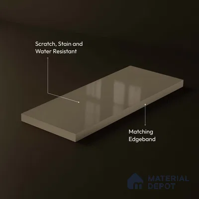 LM 23652 8 ft x 4 ft Solid Plain High Gloss Finish Acrylic Laminate - 1.5 mm | Suitable for Living Room, Kitchen, Office | Matching Edgeband Code EB 1110