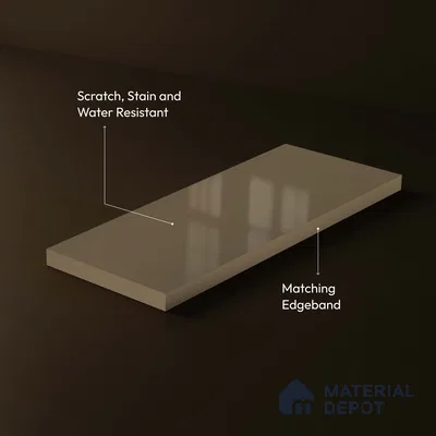 LM 23653 8 ft x 4 ft Solid Plain High Gloss Finish Acrylic Laminate - 1.5 mm | Suitable for Living Room, Kitchen, Office | Matching Edgeband Code EB 1112