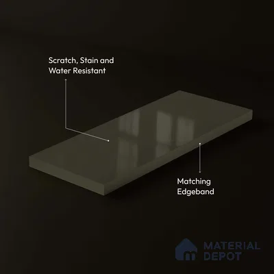 LM 23654 8 ft x 4 ft Solid Plain High Gloss Finish Acrylic Laminate - 1.5 mm | Suitable for Living Room, Kitchen, Office | Matching Edgeband Code EB 1113