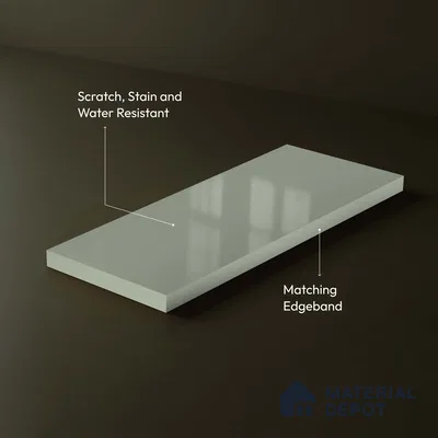 LM 23658 8 ft x 4 ft Solid Plain High Gloss Finish Acrylic Laminate - 1.5 mm | Suitable for Living Room, Kitchen, Office | Matching Edgeband Code EB 1120
