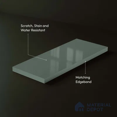 LM 23659 8 ft x 4 ft Solid Plain High Gloss Finish Acrylic Laminate - 1.5 mm | Suitable for Living Room, Kitchen, Office | Matching Edgeband Code EB 1121