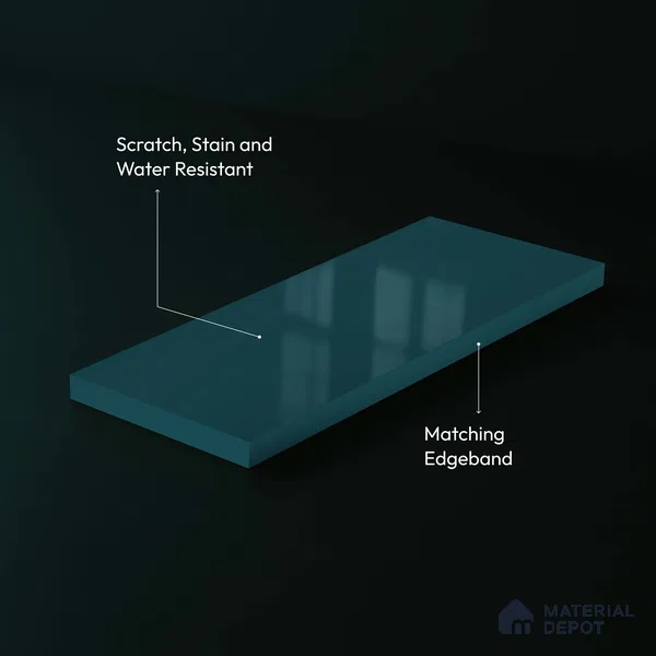 LM 23660 8 ft x 4 ft Solid Plain High Gloss Finish Acrylic Laminate - 1.5 mm | Suitable for Living Room, Kitchen, Office | Matching Edgeband Code EB 1122