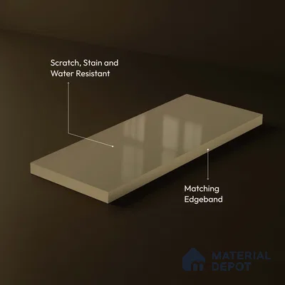 LM 23662 8 ft x 4 ft Solid Plain High Gloss Finish Acrylic Laminate - 1.5 mm | Suitable for Living Room, Kitchen, Office | Matching Edgeband Code EB 1127