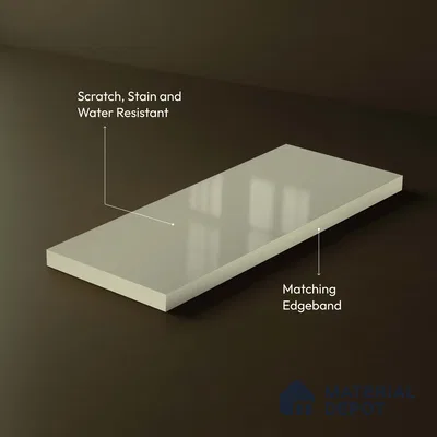 LM 23663 8 ft x 4 ft Solid Plain High Gloss Finish Acrylic Laminate - 1.5 mm | Suitable for Living Room, Kitchen, Office | Matching Edgeband Code EB 1128