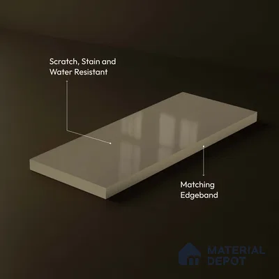 LM 23664 8 ft x 4 ft Solid Plain High Gloss Finish Acrylic Laminate - 1.5 mm | Suitable for Living Room, Kitchen, Office | Matching Edgeband Code EB 1129