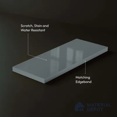 LM 23667 8 ft x 4 ft Solid Plain High Gloss Finish Acrylic Laminate - 1.5 mm | Suitable for Living Room, Kitchen, Office | Matching Edgeband Code EB 1133