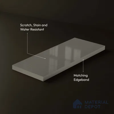 LM 23668 8 ft x 4 ft Solid Plain High Gloss Finish Acrylic Laminate - 1.5 mm | Suitable for Living Room, Kitchen, Office | Matching Edgeband Code EB 1205