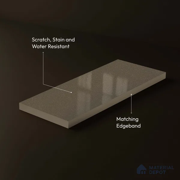 LM 23670 8 ft x 4 ft Sparkle High Gloss Finish Acrylic Laminate - 1.5 mm | Matching Edgeband Code EB 1406