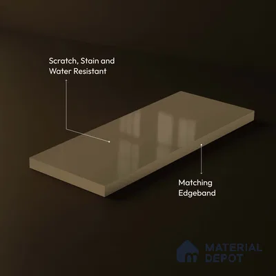 LM 23672 8 ft x 4 ft Solid Plain High Gloss Finish Acrylic Laminate - 1.5 mm | Suitable for Living Room, Kitchen, Office | Matching Edgeband Code EB 1408
