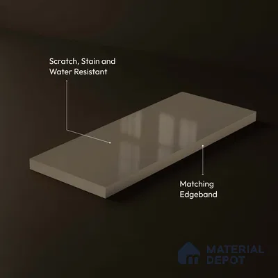LM 23673 8 ft x 4 ft Solid Plain High Gloss Finish Acrylic Laminate - 1.5 mm | Suitable for Living Room, Kitchen, Office | Matching Edgeband Code EB 1409