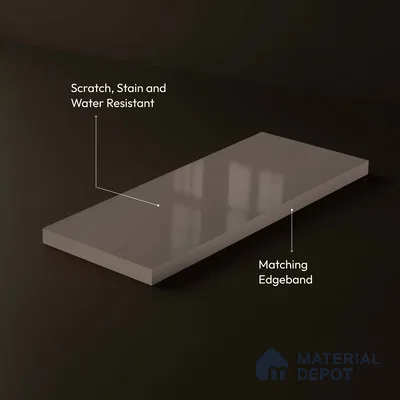 LM 23674 8 ft x 4 ft Solid Plain High Gloss Finish Acrylic Laminate - 1.5 mm | Suitable for Living Room, Kitchen, Office | Matching Edgeband Code EB 1411