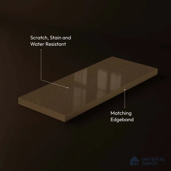 LM 23675 8 ft x 4 ft Sparkle High Gloss Finish Acrylic Laminate - 1.5 mm | Matching Edgeband Code EB 1412