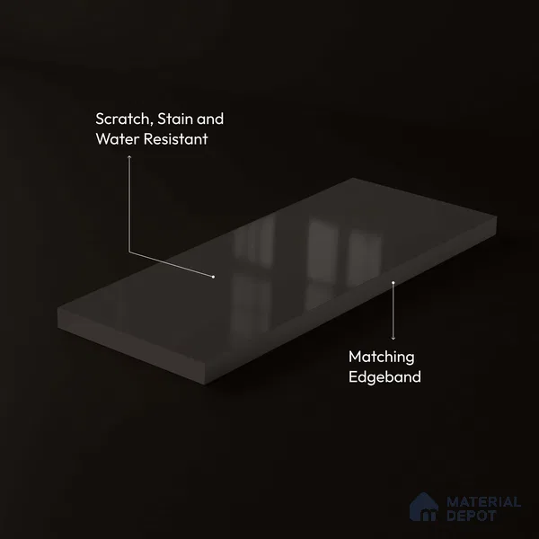LM 23676 8 ft x 4 ft Solid Plain High Gloss Finish Acrylic Laminate - 1.5 mm | Suitable for Living Room, Kitchen, Office | Matching Edgeband Code EB 1413