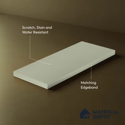 LM 23678 8 ft x 4 ft Solid Plain Matte Finish Acrylic Laminate - 1.5 mm | Suitable for Living Room, Kitchen, Office | Matching Edgeband Code EB 1101