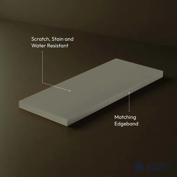 LM 23680 8 ft x 4 ft Solid Plain Matte Finish Acrylic Laminate - 1.5 mm | Suitable for Living Room, Kitchen, Office | Matching Edgeband Code EB 1105