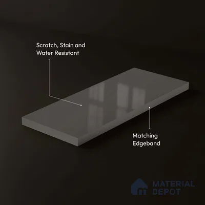 LM 23684 8 ft x 4 ft Solid Plain High Gloss Finish Acrylic Laminate - 1.5 mm | Suitable for Living Room, Kitchen, Office | Matching Edgeband Code EB 17102