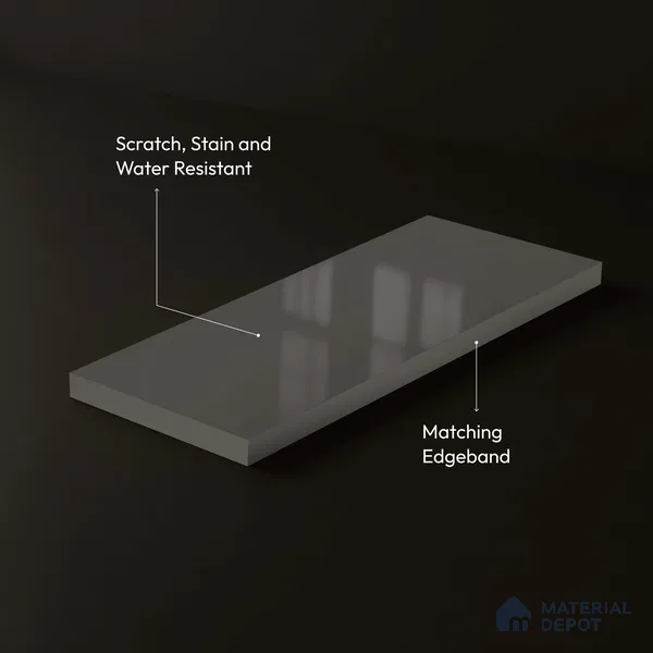 LM 23684 8 ft x 4 ft Solid Plain High Gloss Finish Acrylic Laminate - 1.5 mm | Suitable for Living Room, Kitchen, Office | Matching Edgeband Code EB 17102