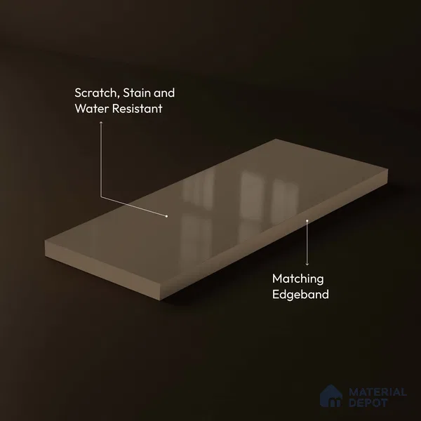LM 23685 8 ft x 4 ft Solid Plain High Gloss Finish Acrylic Laminate - 1.5 mm | Suitable for Living Room, Kitchen, Office | Matching Edgeband Code EB 17105