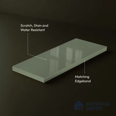 LM 23686 8 ft x 4 ft Solid Plain High Gloss Finish Acrylic Laminate - 1.5 mm | Suitable for Living Room, Kitchen, Office | Matching Edgeband Code EB 17108
