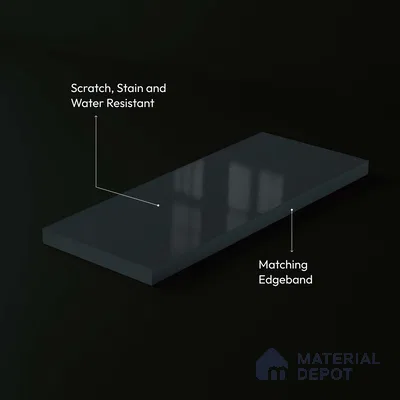 LM 23687 8 ft x 4 ft Solid Plain High Gloss Finish Acrylic Laminate - 1.5 mm | Suitable for Living Room, Kitchen, Office | Matching Edgeband Code EB 17111