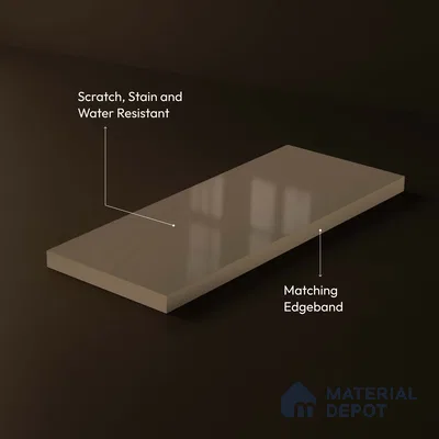 LM 23689 8 ft x 4 ft Solid Plain High Gloss Finish Acrylic Laminate - 1.5 mm | Suitable for Living Room, Kitchen, Office | Matching Edgeband Code EB 18105