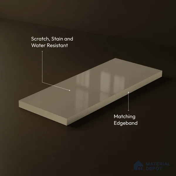 LM 23691 8 ft x 4 ft Sparkle High Gloss Finish Acrylic Laminate - 1.5 mm | Matching Edgeband Code EB 18107